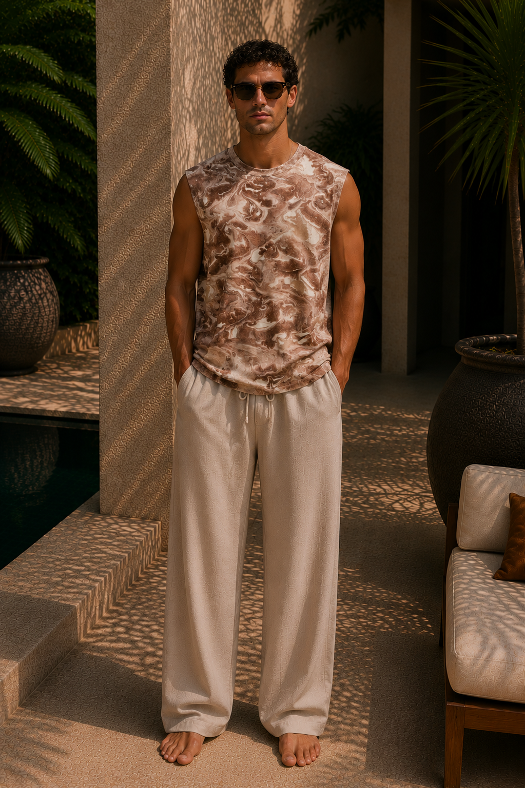 Essential Tank- Tortoise Marble