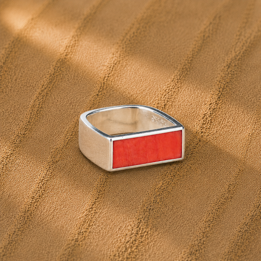 Nebula Ring -  Red Spiny Oyster Shell
