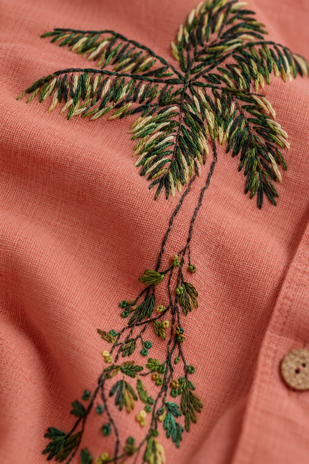Crinkle S/S - Leafy Palm