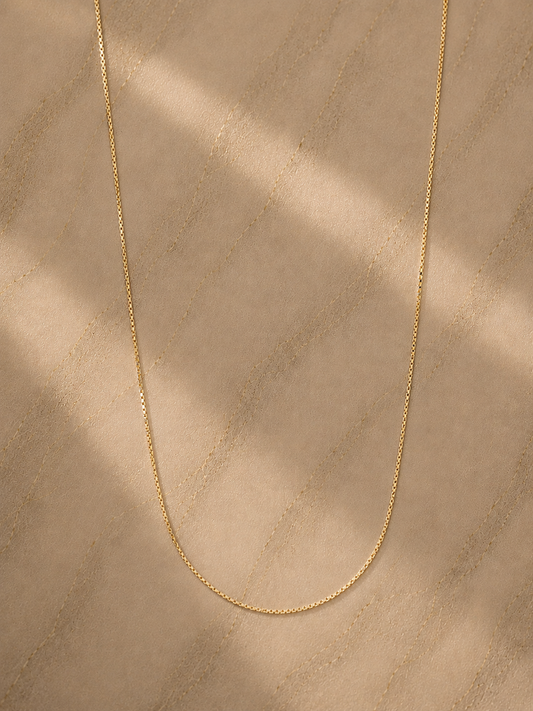 20" Box Necklace - Yellow Gold .8 MM