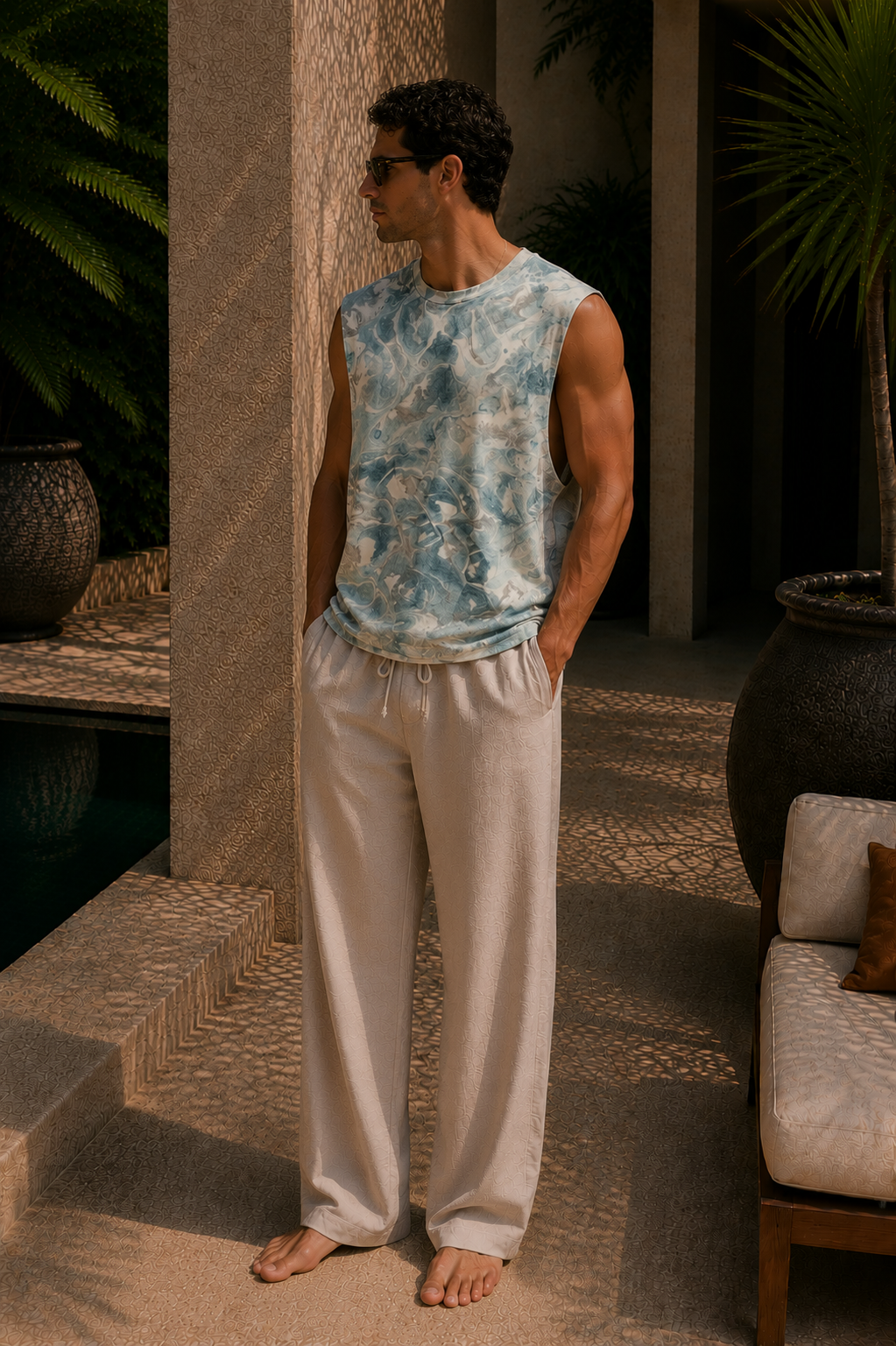 Essential Tank- Mangrove Marble