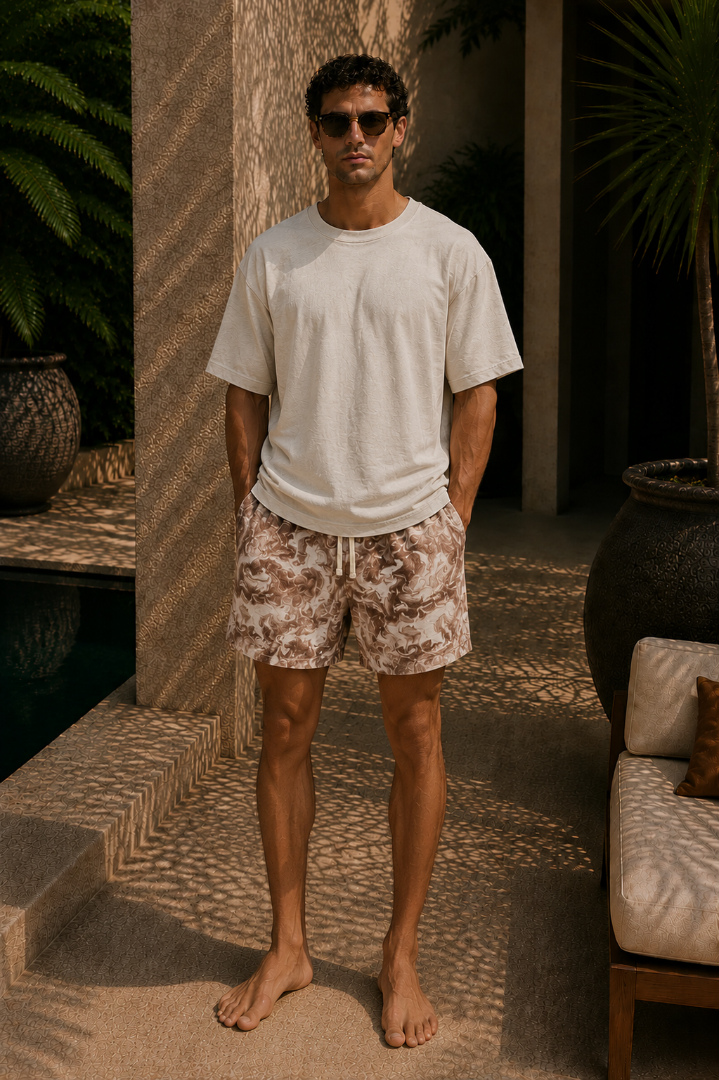 Horizon Crinkle Short - Tortoise Marble