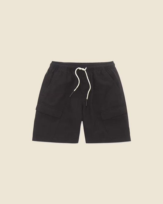 Black Cargo Linen Short