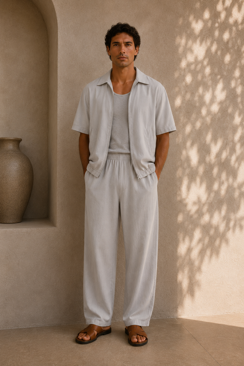 Light Cotton Twill Pant - Silver Spring