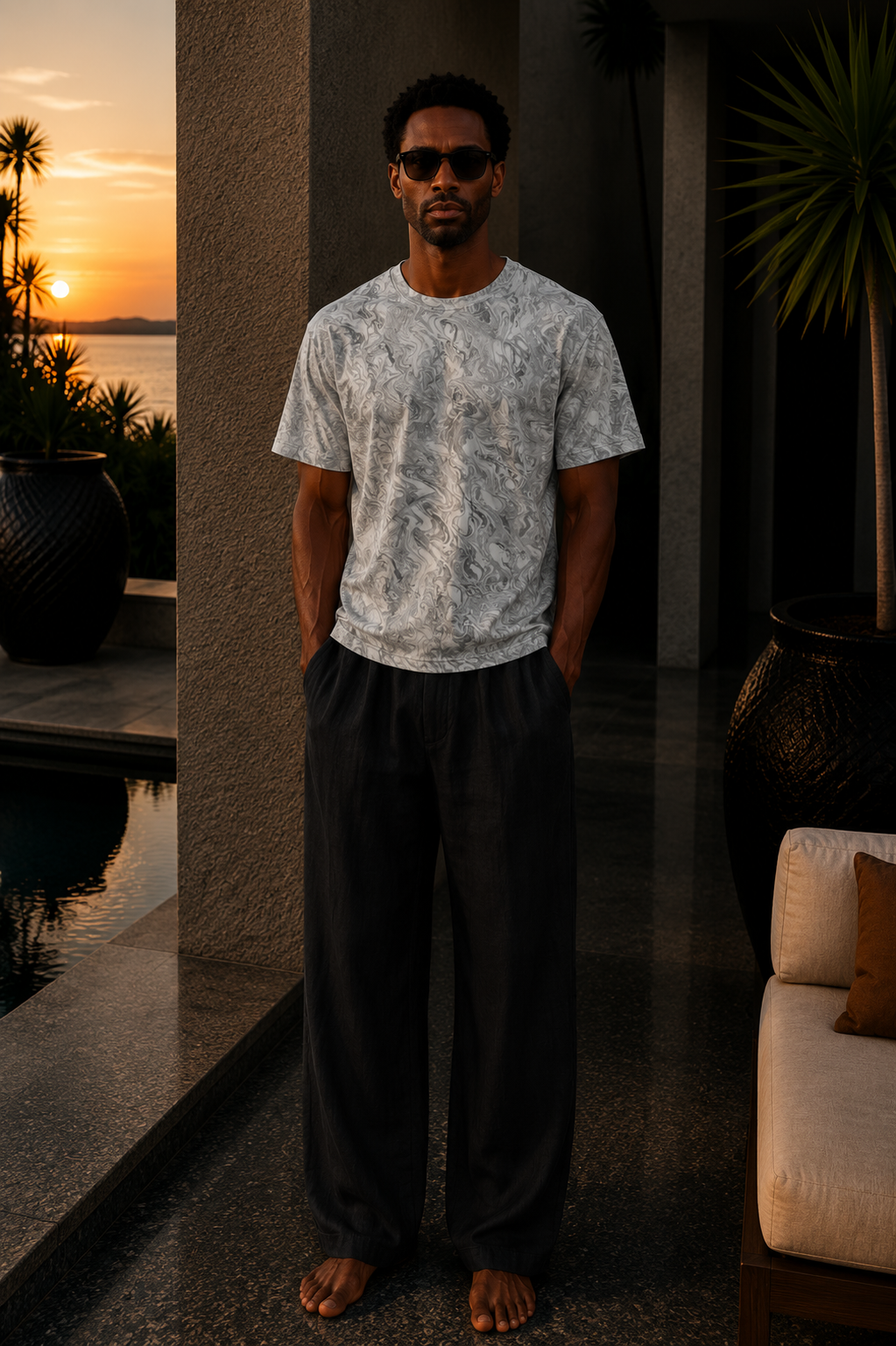 Luxe Supima Tee - Cookies n Cream Marble