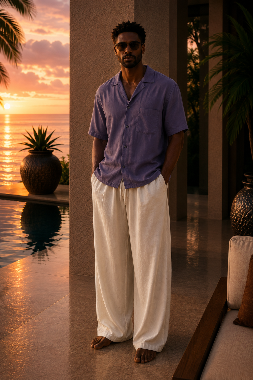 Horizon Light Tencel S/S - Purple Dusk
