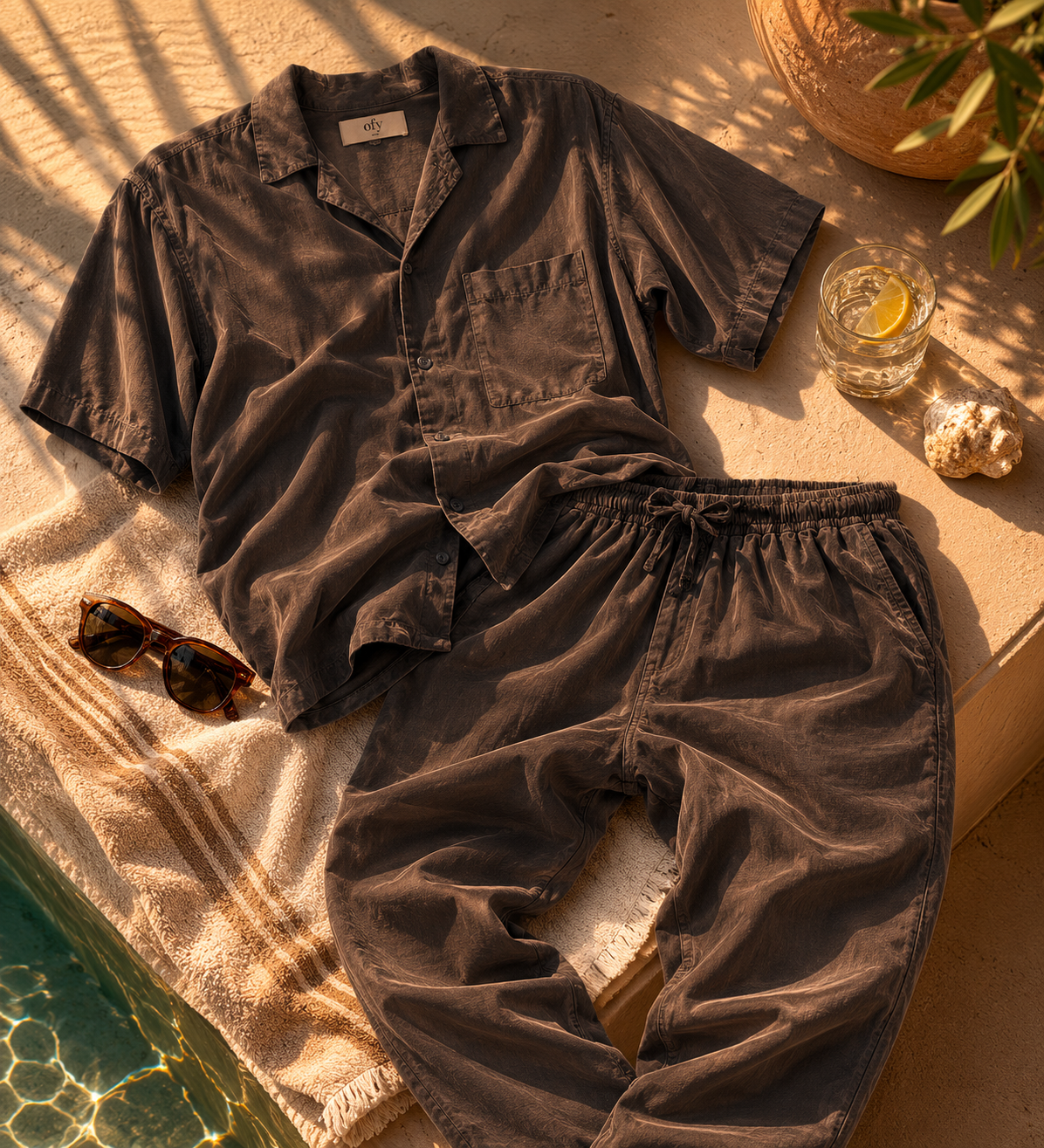 Horizon Light Tencel Pant - Velvet Palm