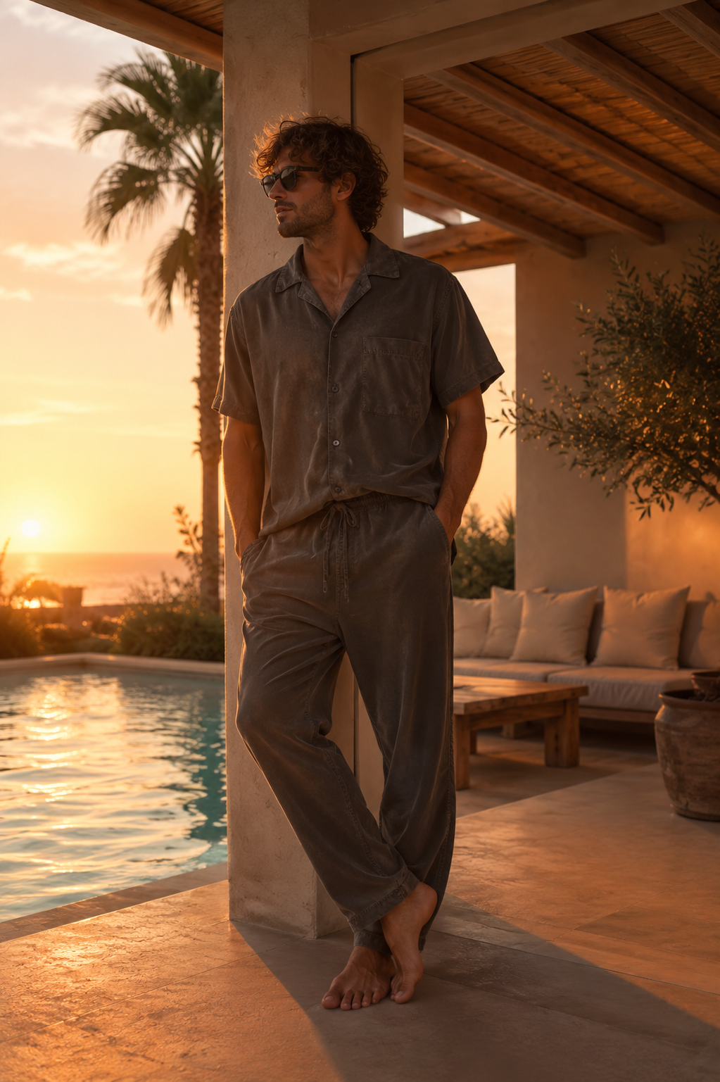 Horizon Light Tencel Pant - Velvet Palm