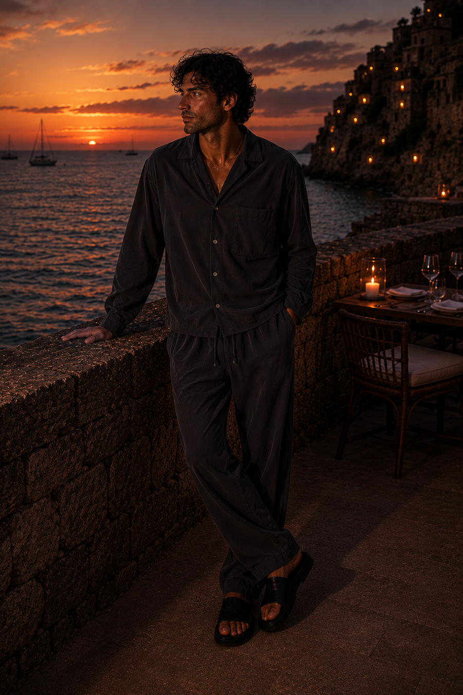 Horizon Light Tencel Pant - Mineral Black