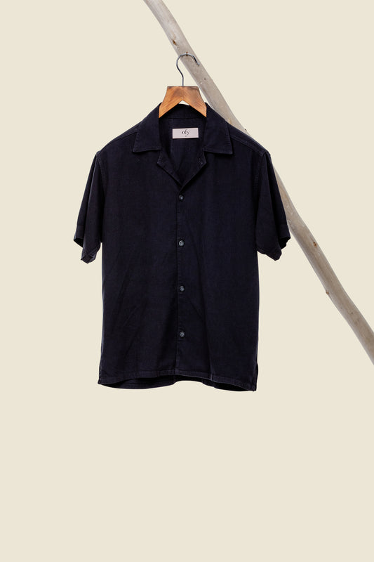 Crinkle Shirt - Black Oyster