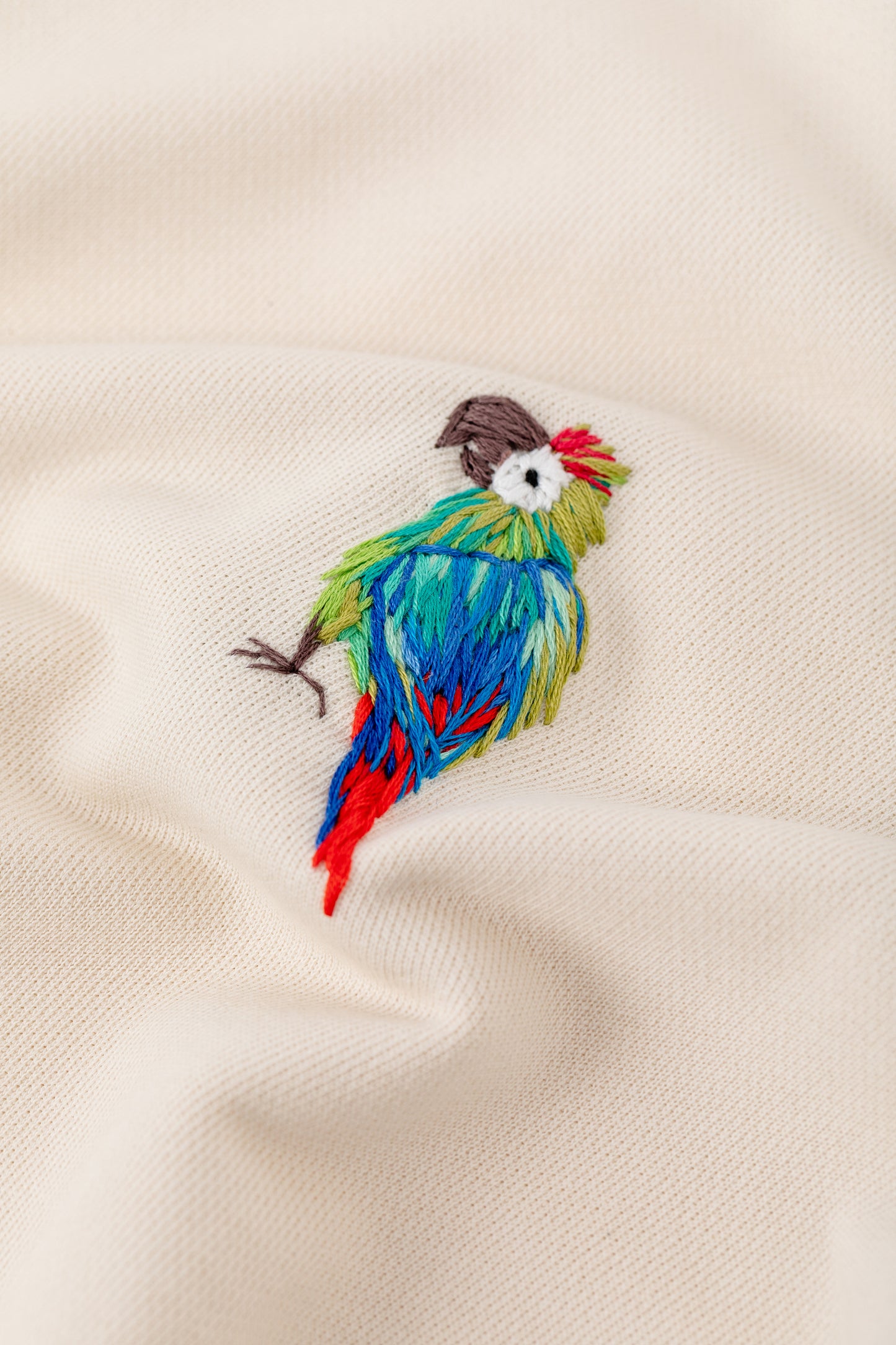 Terry Knit Crew - Military Macaw