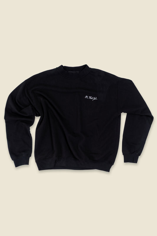 Deluxe Terry Signature Crew - Black