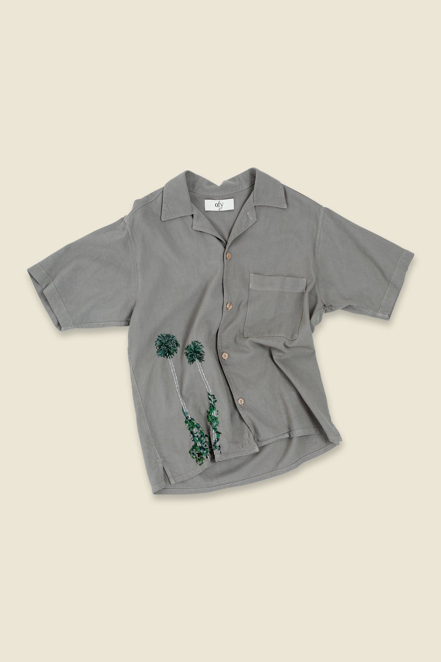 Crinkle S/S - Leafy Palm