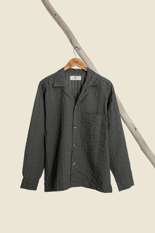 Coastal Sucker Overshirt - Night Palm