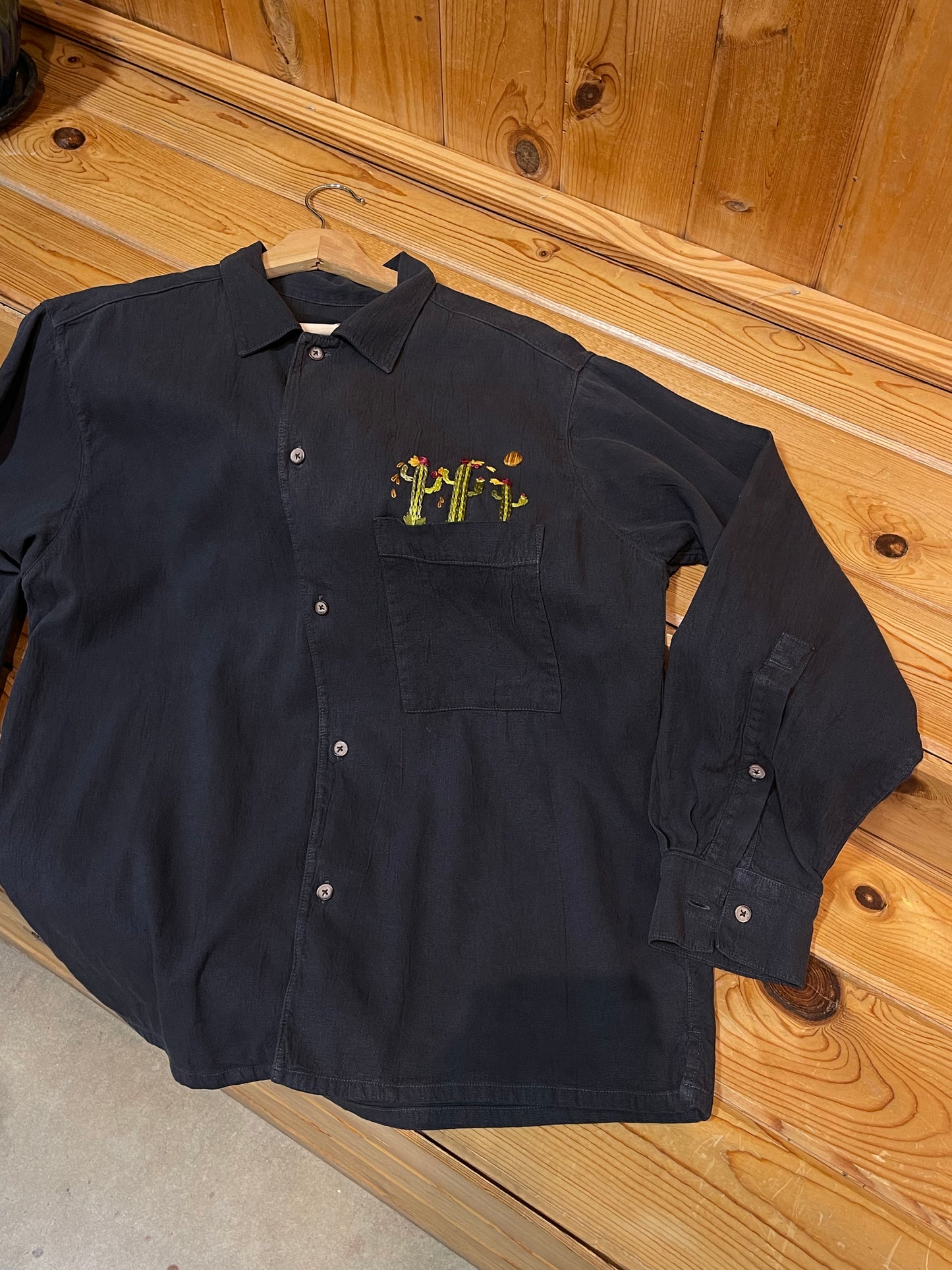 Crinkle L/S - Midnight Bloom Pocket