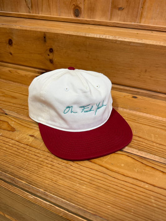 Signature Snapback- Red/Turquoise