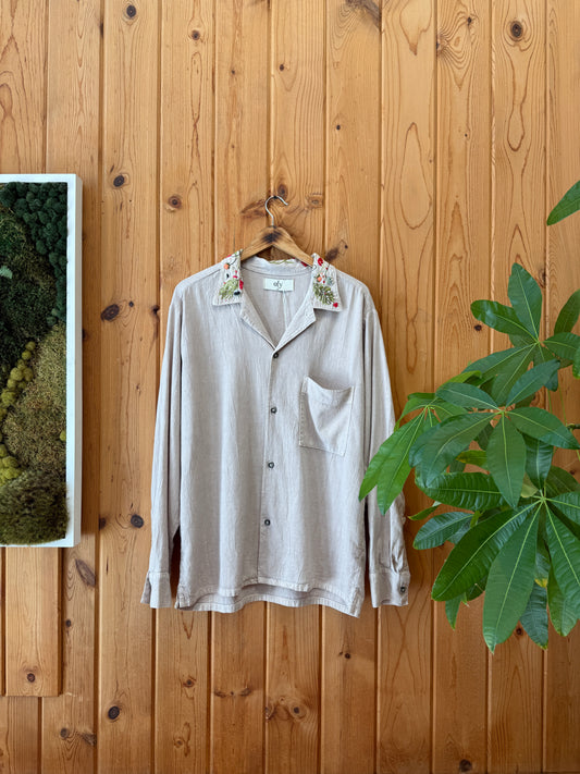 Crinkle L/S - Floral Collar