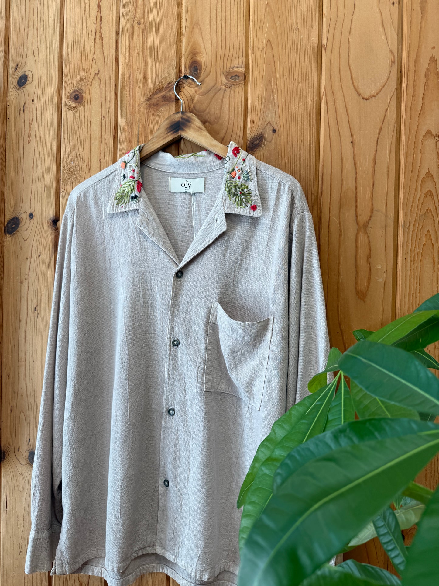 Crinkle L/S - Floral Collar