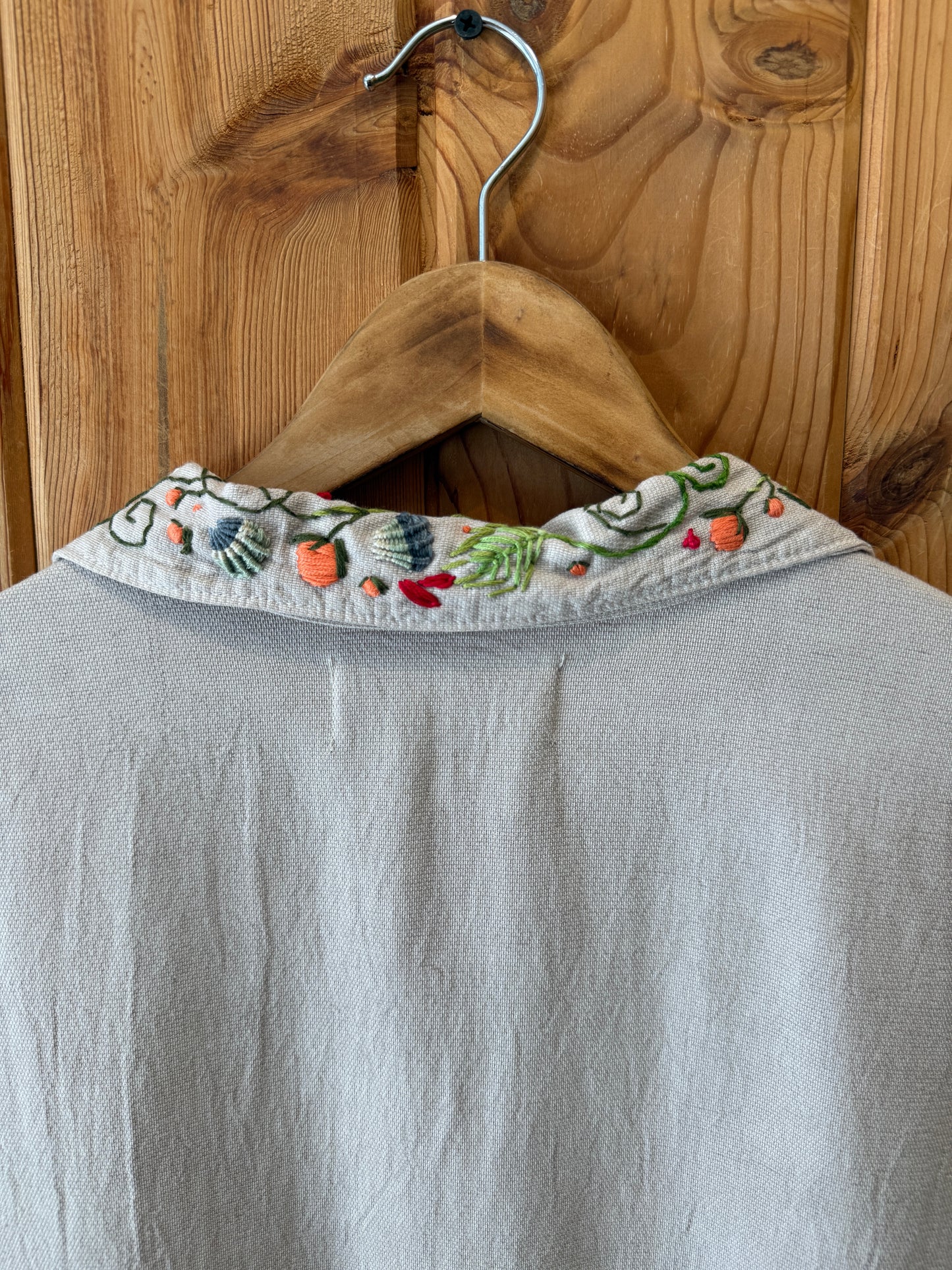 Crinkle L/S - Floral Collar