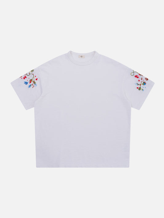 Journey Tee - White Floral Sleeve