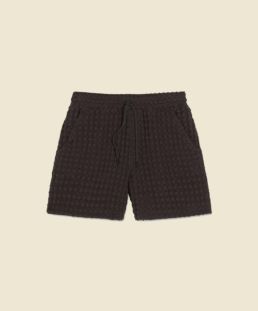Black Porto Waffle Shorts