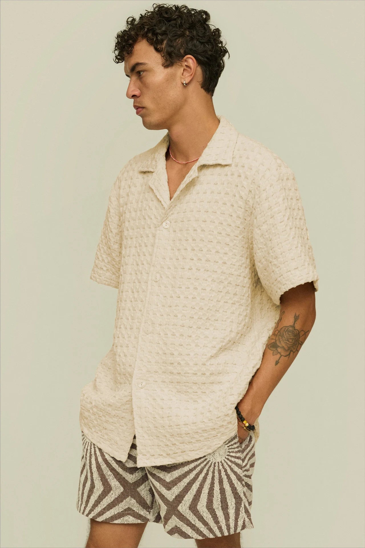 Ecru Cuba Waffle Shirt