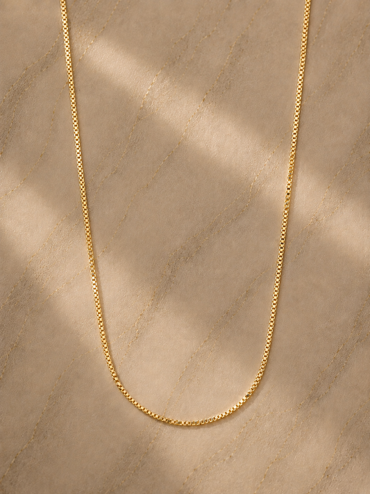 20" Box Necklace - Yellow Gold 1.0 MM