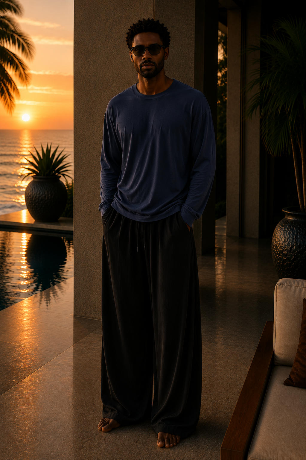 Luxe Supima L/S - Midnight Navy