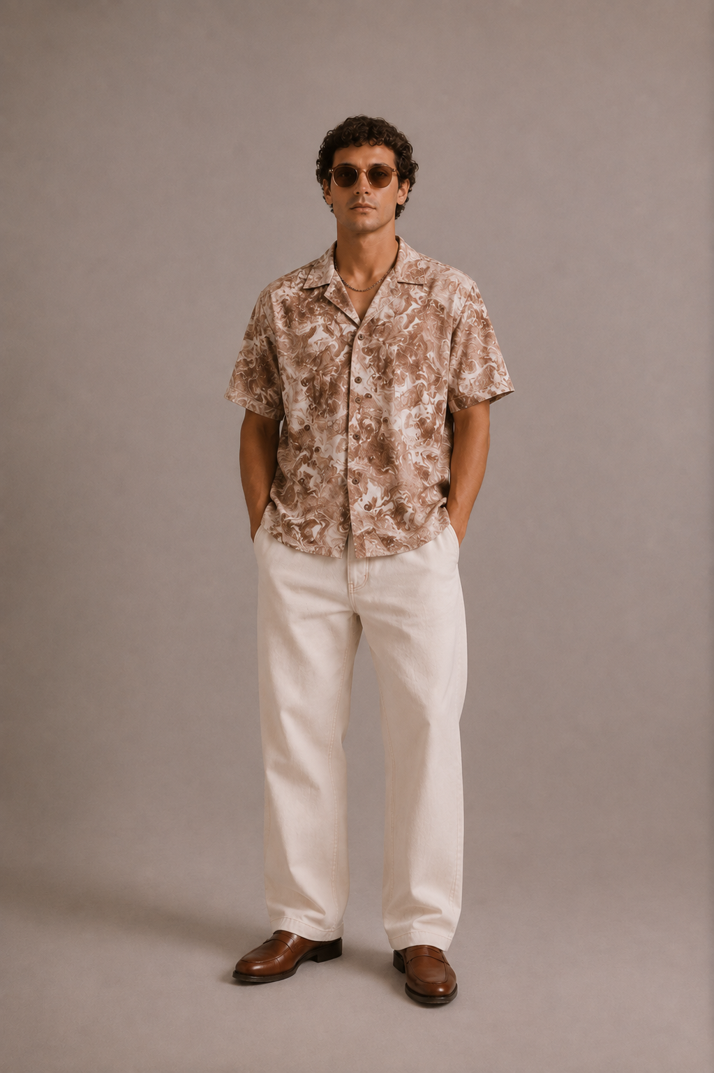 Crinkle Shirt - Tortoise Marble