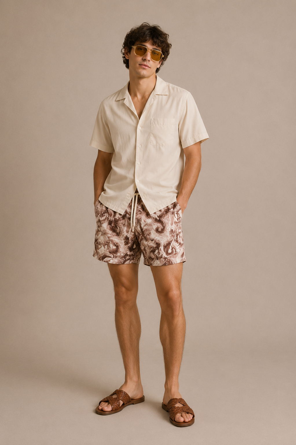 Horizon Crinkle Short - Tortoise Marble