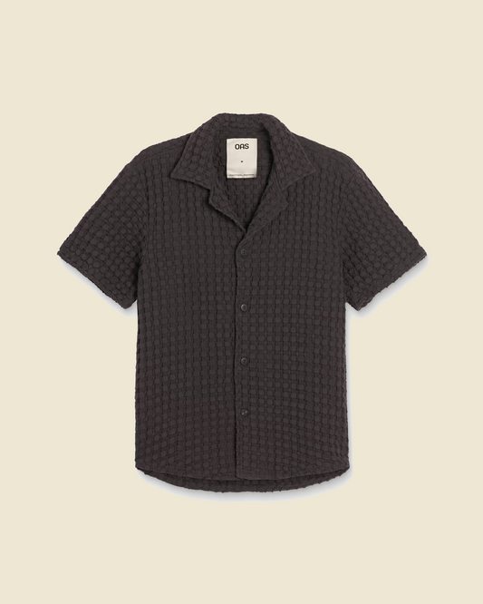 Nearly Black Cuba Waffle Shirt