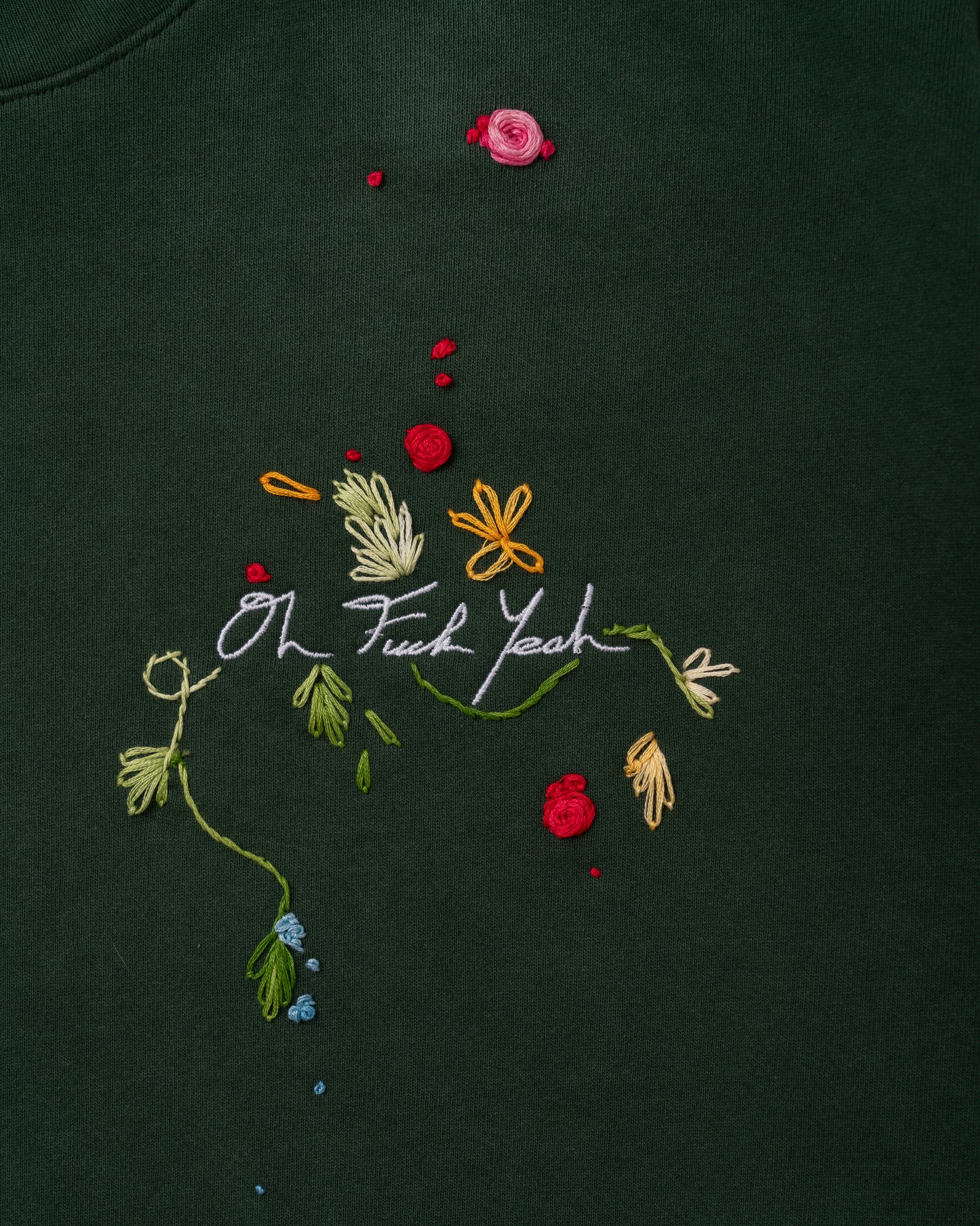 Vine Crewneck - Floral Embroidery