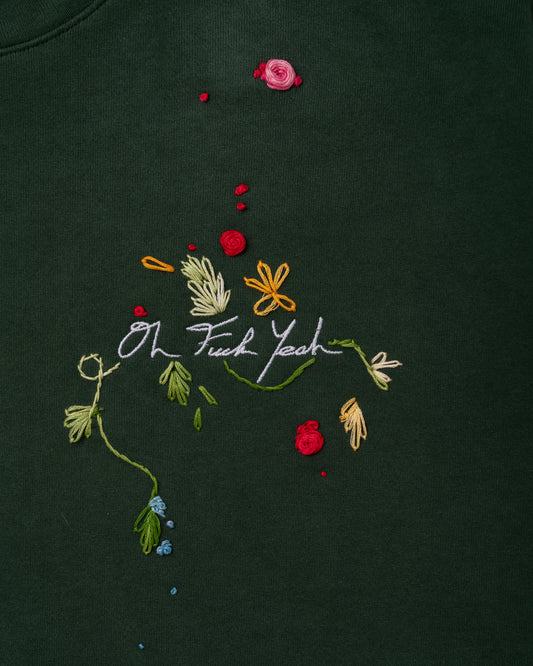 Vine Crewneck - Floral Embroidery