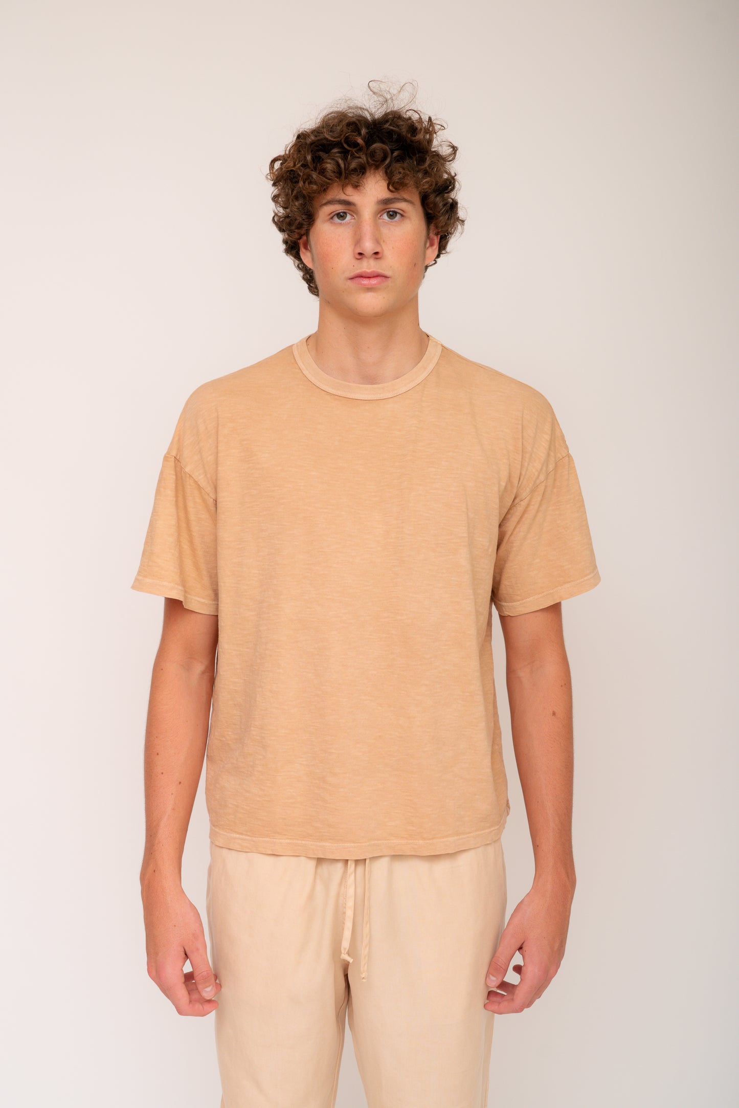 Cropped Journey Tee - Almond Peach