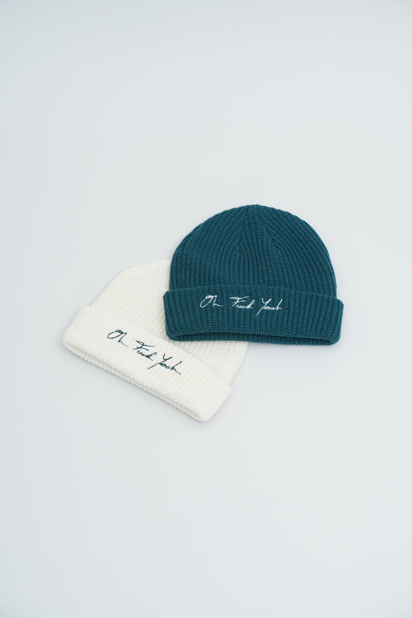 Signature Cable Beanie - Ivory/Green