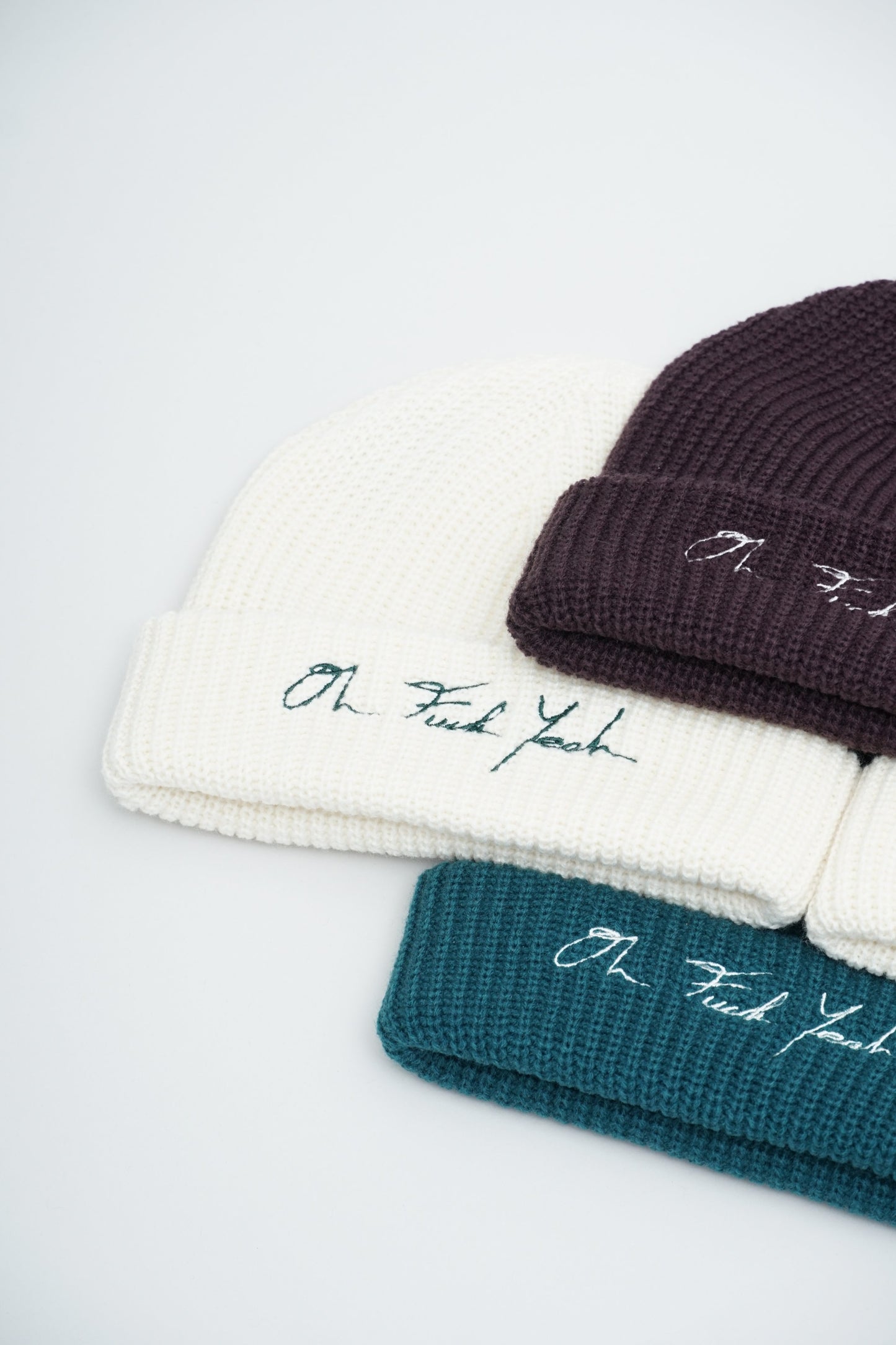 Signature Cable Beanie - Ivory/Green