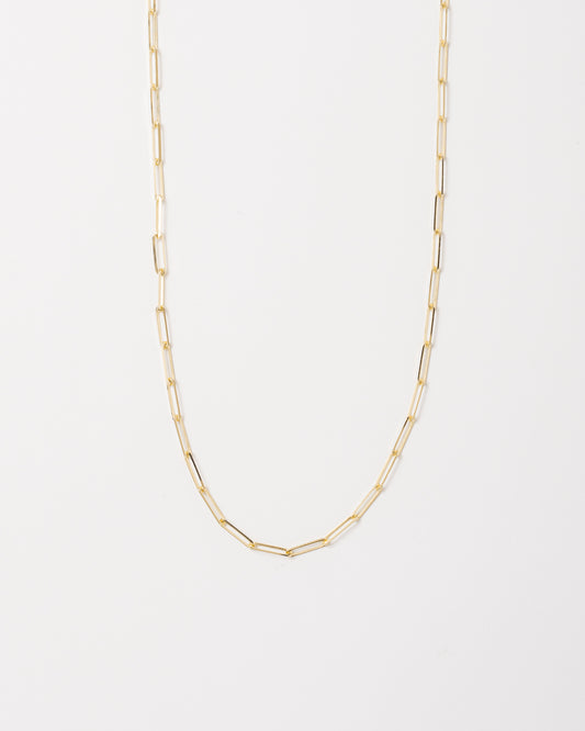 Paperclip Necklace - 14K Yellow Gold