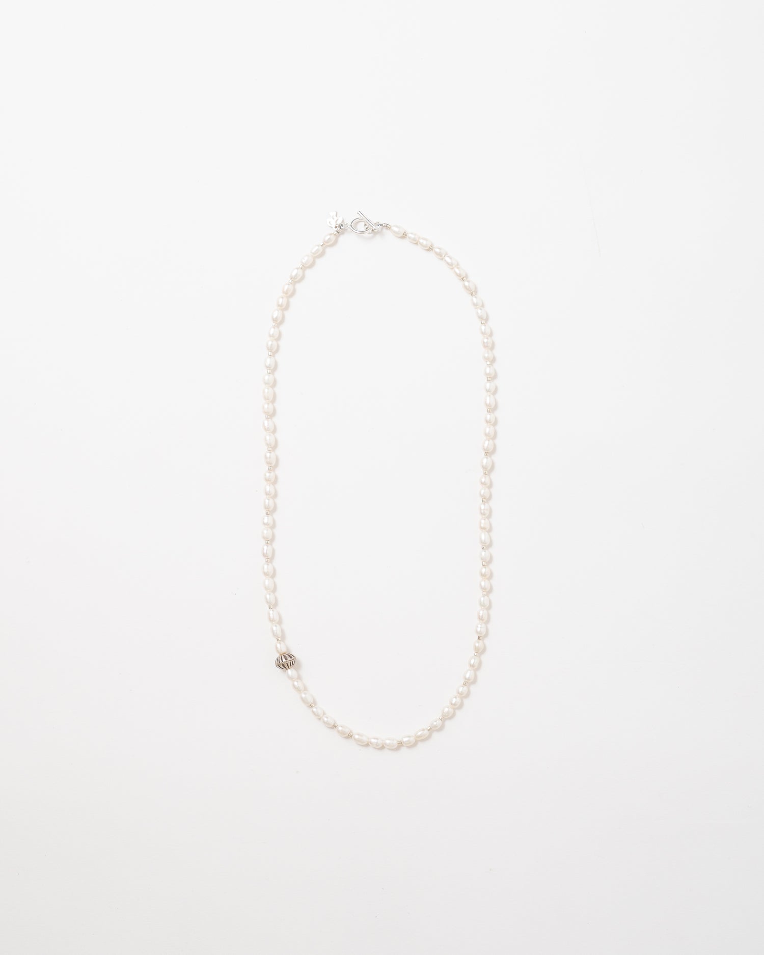 Freshwater Pearl + Silver Necklace 18"