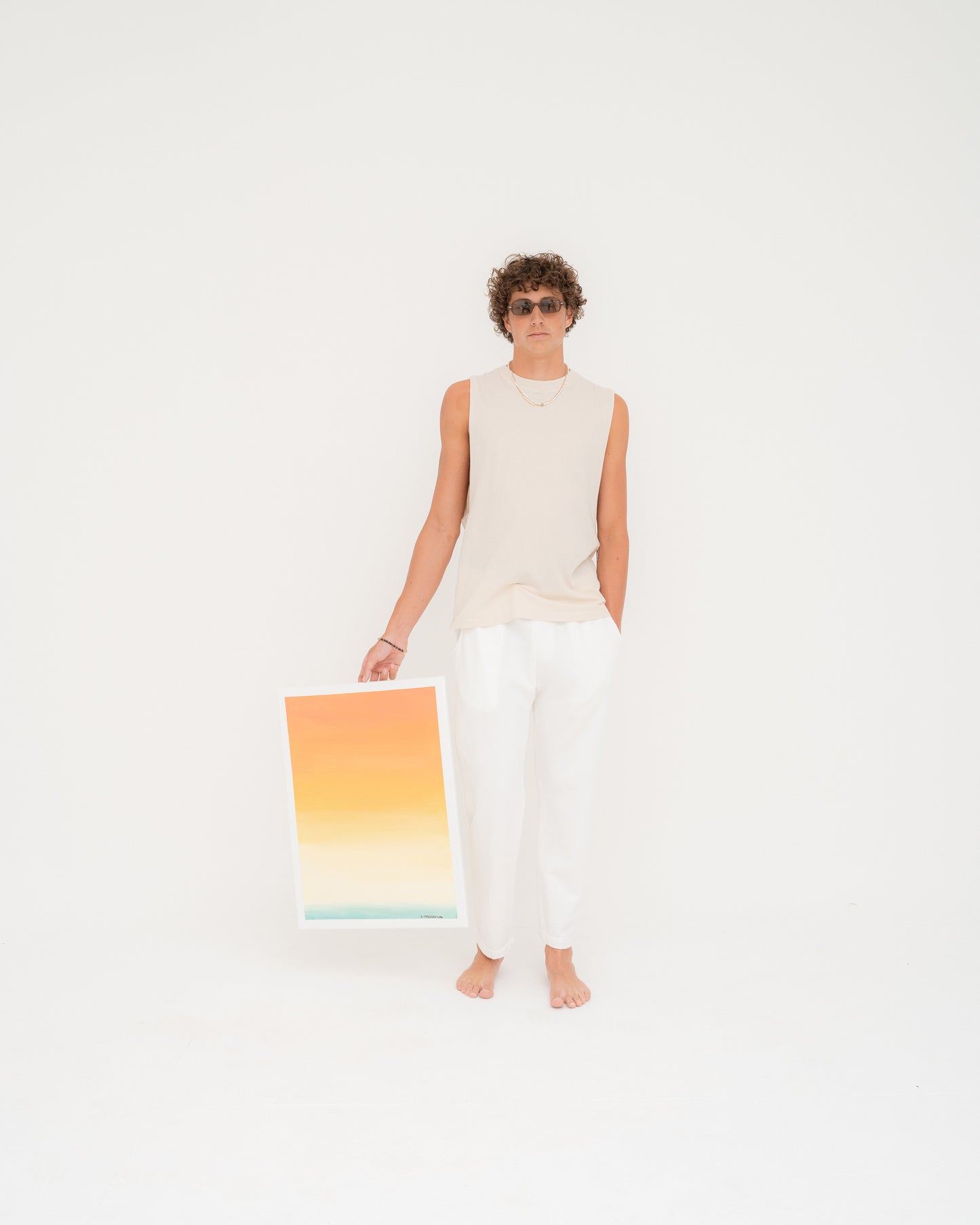 Terry Linen Pant - Lucent White