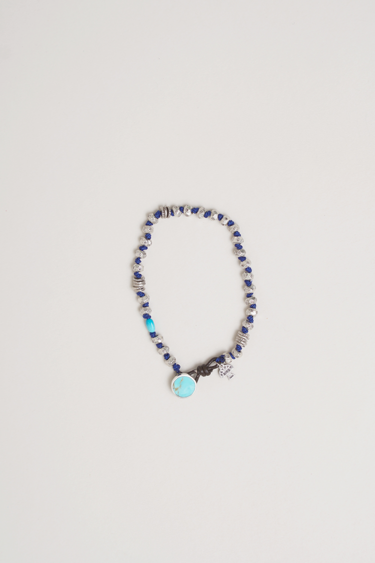 Peyote Bird - Lava Stone Bracelet - Blue