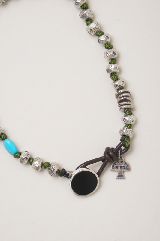 Peyote Bird - Lava Stone Bracelet - Green