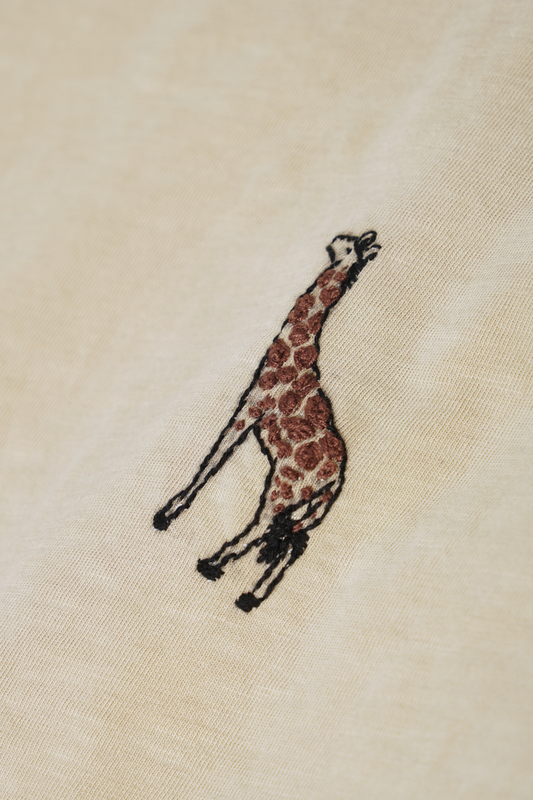 Embroidered Journey Tee - Giraffe
