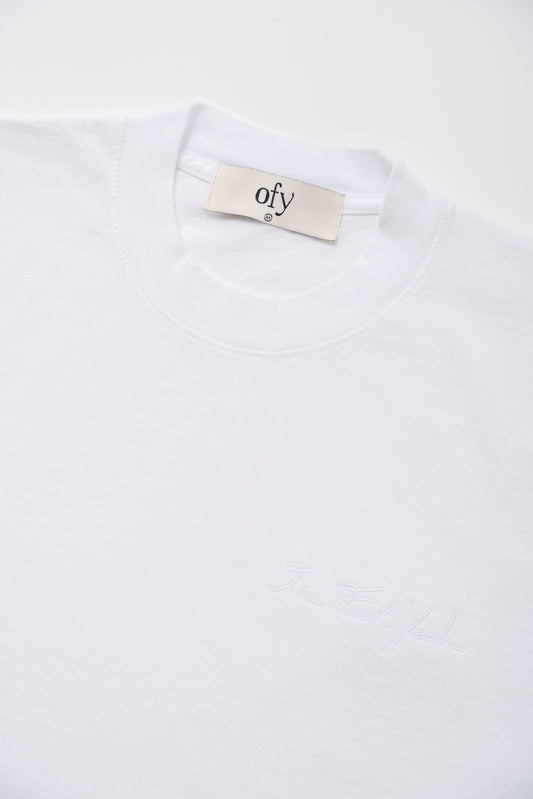 Classic Signature Tee - White Tonal